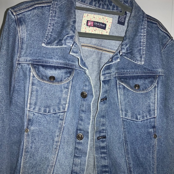 Duck Head Jeans Co blue denim classic Y2K trucker jacket Sz L (1XJP) - Picture 3 of 9